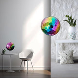 304 Stainless Steel Gazing Ball Sculptures Diamond Ball Decoration Mirror Hollow Decor Ball Reflective Garden Sphere Hollow Metal Ball Ornament Statues Gazing Globe for Home Garden (Rainbow 5Pack)