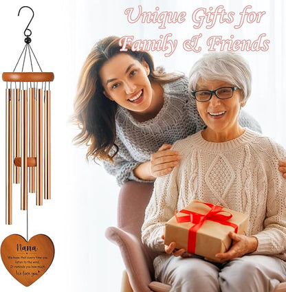 Nana Wind Chimes for Outside, Best Gifts for Nana Windchimes Outdoors for Patio Porch Garden Yard Hanging, Mothers Day Birthday Gifts for Nanas Grandma from Grandkids