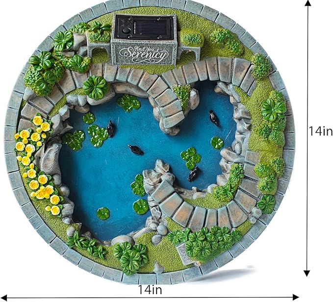 Kai Dream Fairy Garden Pond Decoration - Solar Miniature Fairy Garden Figurines & Accessories, Serenity Theme Outdoor Garden Ornament for Patio, Yard, Housewarming Gift