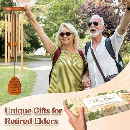 Retirement Gifts for Women Men, Retirement Gift Wine Chimes, Best Happy Retirement Gifts for Teathers Coworker Nurse Boss Friends, Retired Decorations