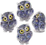 Nupuyai 3 inches Orgone Resin Crystal Chips Tumbled Stone Owl Statue, Mini Hand Carved Stone Crystal Animal Figurines for Tabletop Indoor Outdoor, Lapis Lazuli