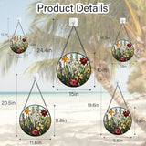 DASTOLL Stained Glass Window Hanging, Colorful Wildflowers Plant Scenery Suncatcher for Doors Window Home White Green Sun Catchers Decor Mother's Day Birthday Gifts for Women, Men Mom 9.8 in