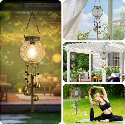 Solar Chimes Outdoor Waterproof,Hanging Solar Lantern Windchimes Outdoors or as a Commemorative Wind Chime. It is Applicable for Decoration on Balconies, porches, and courtyards