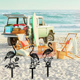 Metal Garden Stake Decor, Acrylic 2D Garden Decoration, Garden Accessories for Outdoor Indoor Yard Lawn Pot Plants (3PCS-Black)