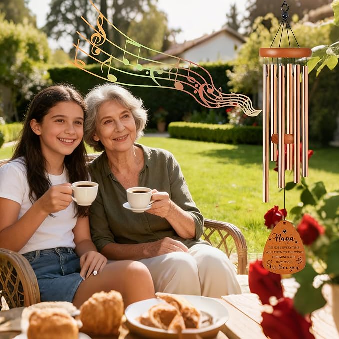 Nana Wind Chimes for Outside, Gifts for Nana Windchimes Outdoors for Patio Porch Garden Yard Hanging, Mothers Day Birthday Gifts for Nanas Grandma from Grandkids
