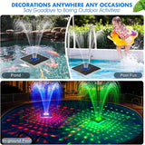 Upgraded Solar Pool Fountain with Lights,9.5'' Large Solar Floating Pool Fountain with Anchor, Above Ground Pool Water Fountains Pump,Swimming Pool Fountains for Inground Pool Blue-1PC