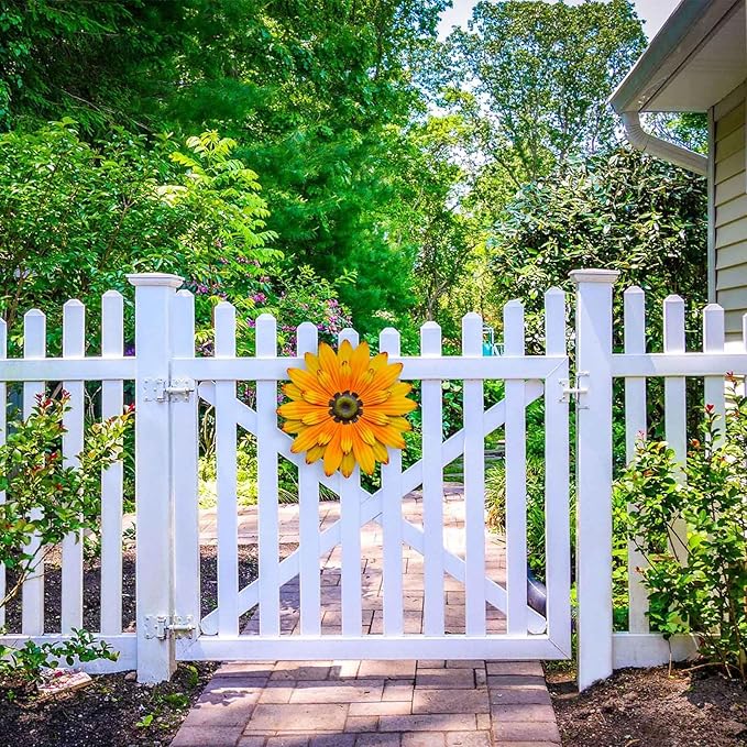 AHYS Metal Flowers Wall Decor Indoor Outdoor Metal Wall Art for Home Farmhouse Living Room Bedroom Bathroom Garden Decorations - Sunflower