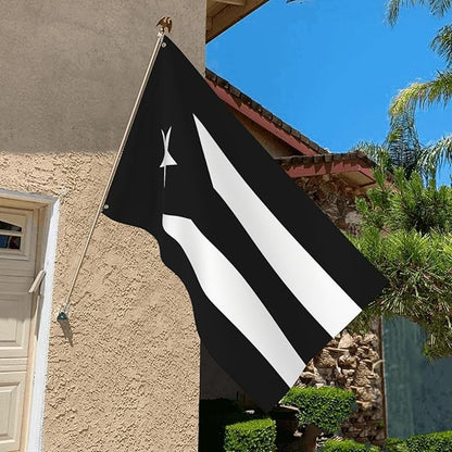 Black Puerto Rico Flag 3x5 Foot Puerto Rican National Flags with 2 Grommets for Indoor Outdoor Yard House Garden Décor