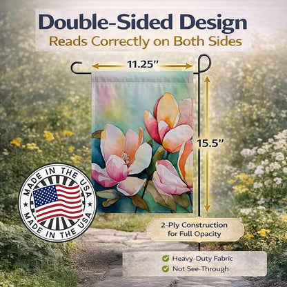 Caroline's Treasures Mississippi Magnolia in Watercolor Garden Flag Mailbox Flag Decorative Yard Flag Banner Outside Patio Artwork Yard Flower Beds, Garden Size, Multicolor