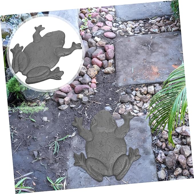 Yardwe Stepping Stones for Frog Stepping Iron Garden Frog Statue Decor Outdoor Garden Ornament