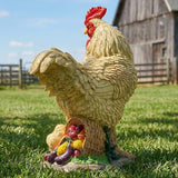 11.5" Chicken Bird Statue - Rustic Home Accents, Realistic Animal Sculptures, Resin Figurines, Yard Art, Funny Farm Sculpture, Garden Decor
