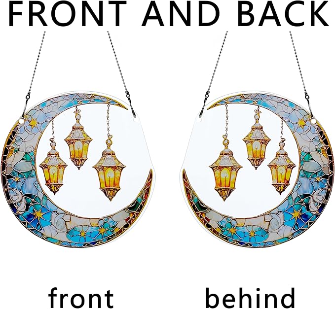 Moon Ornaments Colorful Window Hanging Decorations Home Wall Decor for Indoor Outdoor