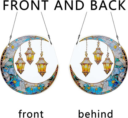 Moon Ornaments Colorful Window Hanging Decorations Home Wall Decor for Indoor Outdoor