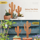 2pcs Metal Cactus Outdoor Decor,Metal Plants Prickly Pear Cactus,Desert Steel Yard Art, Garden Decor、Lawn Decoration