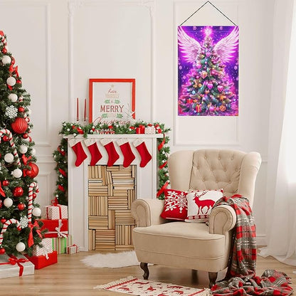 Christmas Tree Garden Flag Seasonal Double Sided 12 x 18 Inch Small Yard Flag for Indoor Outdoor Decor Holiday All Seasons
