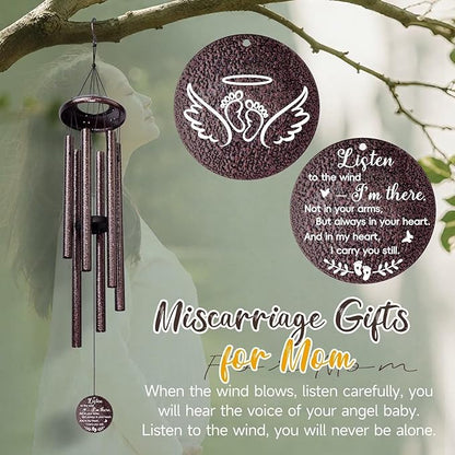 Miscarriage Gifts for Mothers, 25'' Loss of baby Sympathy Wind Chimes,infant loss memorial gifts,Bereavement,Condolence,Remembrance Gift,Miscarriage Keepsake for Mom,Windchimes in Memory of angel baby