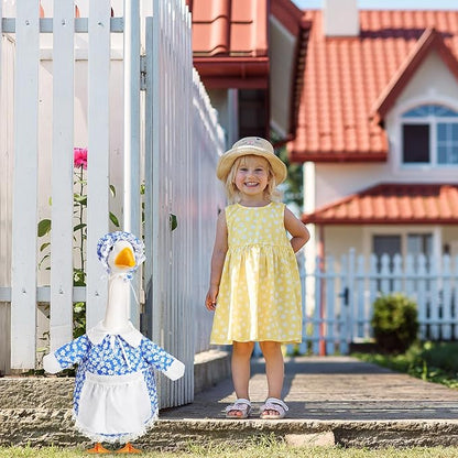 FuWeave Spring Goose Outfit Flower Porch Goose Clothes for 23" Large Statue Outdoor Patio Yard Lawn Art Decoration(Daisy,23 inch)