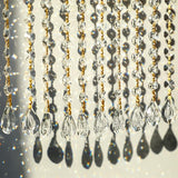 10pcs Crystal Garland Strands Crystal Lamp Beads Glass Loquat Prism Hanging Chandelier Beads Replacements Strings Christmas Wedding Decoration for Home Gold Pinning
