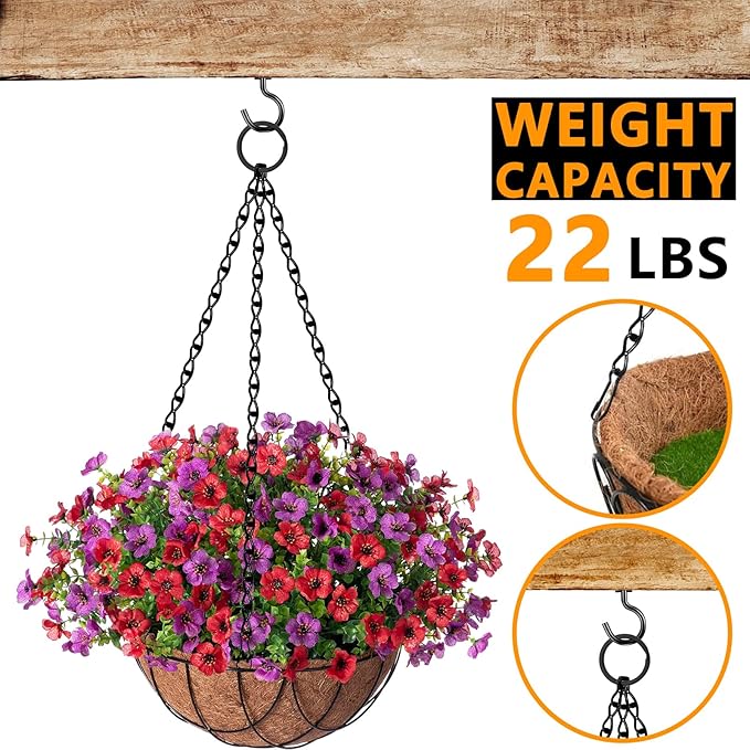 Metal Hanging Chain, 236 Inch Black Chains for Plants, 12×S Hooks, 12×Buckles, 12×Rings, 24×Screw Hooks for Bird Feeder, Planter, Wind Chimes (Black)