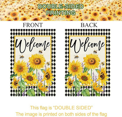 Baccessor Spring Summer House Flag 28x40 Inch Double Sided Burlap,Sunflowers Floral Flowers Large Garden Flag Holiday Yard Porch Patio Outdoor Outside Decoration