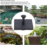 Solar Water Fountain for Bird Bath,Solar Bird Bath Fountains Pump with 6 Nozzles Monocrystalline Silicon Square Floating Outdoor Solar Water Pump for Garden, Pond, Pool