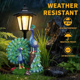 Solar Peacock Decor Outdoor, Garden Statue with Lantern for Patio Lawn Pathway Landscape Decoration Gift Gifts for Mother's Day Birthday Housewarming