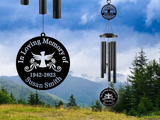 Personalized Wind Chimes for Outside, Custom Windchimes Outdoors, Sympathy Gifts for Loss of Loved One, Sympathy Wind Chimes, Memorial Gifts for Loss of Mother, Bereavement Gift Ideas