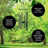Evergreen Hand Tuned Tree of Life Wind Chime for Outside | Scale of C | Deep Tone | Powder-Coated Metal | Green | 27-Inches Tall | Memorial Gift for Home Garden Decoration