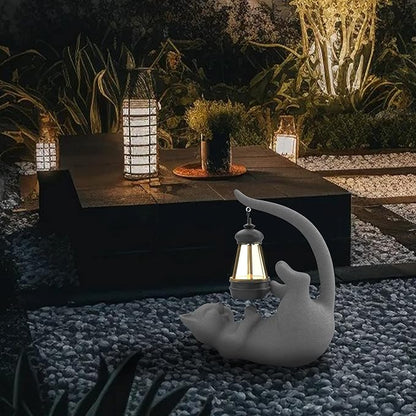 Elephant/Cat Sculpture Lantern Decor - Outdoor Lanterns&Indoor Statue Decorations for Garden,Yard,Porch,Home,Balcony - Gifts for Birthdays,Christmas,Children,Friends,Family,Mom,Women (DG - Lyin)