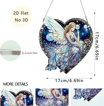 Fairy Ornaments Colorful Window Hanging Decorations Home Wall Decor for Bedroom Patio Indoor Outdoor