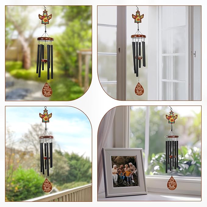 FLAGWIX Sympathy Gifts for Loss of Loved One - Memorial Wind Chimes for Outside 32 in - Large Outdoor Wind Chimes, Bereavement Gift Ideas, Remembrance Condolence Memorial Gifts for Loss of Mom Dad