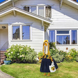 FuWeave Spring Sunflower Goose Outfit for 23'' Cement Statue Porch Goose Clothes Flower Dress and Straw Hat for Large Statue Summer Outdoor Garden Patio Yard Lawn Art Decoration