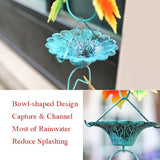 Fall Color Maple Leaf and Cup Rain Chains for Gutters, Rain Chains for Outside 8.5 Ft Decorative Rain Chain, Metal Rain Catcher Chain Outdoor Fall Decorations Harvest