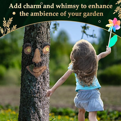 Vercraft 3 Pack Tree Face Decor Outdoor with Screws Old Man Ghost Tree Art for Easter Halloween Garden Outdoors and Indoors(Classic Style)