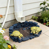 Brick Turtlle Statue Splash Block Gutter Downspout Garden Decor, Larger Gutter Downspout Splash Block Extensions Ornament Rain Concrete Resin Tortoise Diverter Accessory, Outdoor Decor Gift (13.8In)