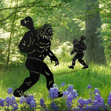 Bigfoot Garden Decor for Outside, Big Foot Silhouette Outdoor Statues, Sasquatch Gardening Gifts for Men/Dad/Women, Metal Yard Art for Lawn, Forests,Outdoor Decorations