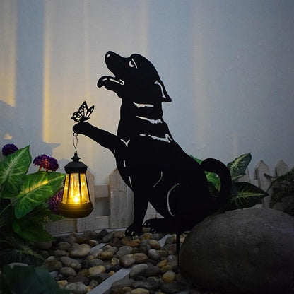 Dog Metal Decorative Garden Stakes, Silhouette Stakes Animal, Yard Art for Outdoor Decor, Patio, Lawn Ornaments, Cat/Dog Lovers Gifts