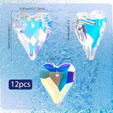 1 Box 12Pcs Glass Prism Heart Crystal Suncatcher Hanging AB Color 1 x 0.85 Inch Faceted Rainbow Maker Sun Catcher Small Pendants Charms for Garden Home Window Wedding Christmas DIY Decoration