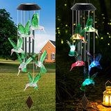 Hummingbird Solar Wind Chimes Outdoor, Father Gift, Birthday Gifts for Mother,Husband,Stepdad,Women,Grandma,Daughter,Aunt,Friend,Wife,Sister. dad and mom Gardening Gifts, Yard Decor