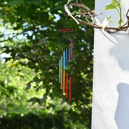 2 Pack Wind Chimes for Outside Wooden Sympathy Wind Chimes Memorial Wind Chime with 12 Aluminum Tubes and Hook Memorial Gift Decoration for Home Patio Outdoor Garden
