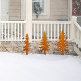 Pine Tree Metal Yard Decor Durable Outdoor Garden Stakes for Forest and Cabin Aesthetics