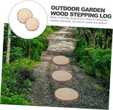BESPORTBLE 2pcs Wooden Garden Stepping Logs Outdoor Patio Pathway Flagstone Stepping Stones with Delicate Texture for Flower Bed Decoration