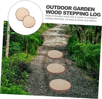 BESPORTBLE 2pcs Wooden Garden Stepping Logs Outdoor Patio Pathway Flagstone Stepping Stones with Delicate Texture for Flower Bed Decoration
