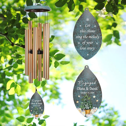 ASTARIN Engagement Gifts Wind Chime, Personalized Names & Date Wind Chimes Gifts for Couple 2026, Wedding Gift for Newlywed Bride Groom Husband Wife, Gift Valentine’s Day(Produced in USA)