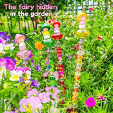 Fairy Garden Accessories Outdoor Kit - DIY Fairy Wand Beaded Garden Stakes Decorative with Miniature Mushrooms Figurine for Different Festivals, Beadable Items (Mushrooms)
