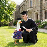 Graduation Lawn Goose Outfit, Blue Academic Graduation Gown and Mortarboard Cap Fits 23 Inch Yard Porch Goose for Yard Garden Outdoor Statue