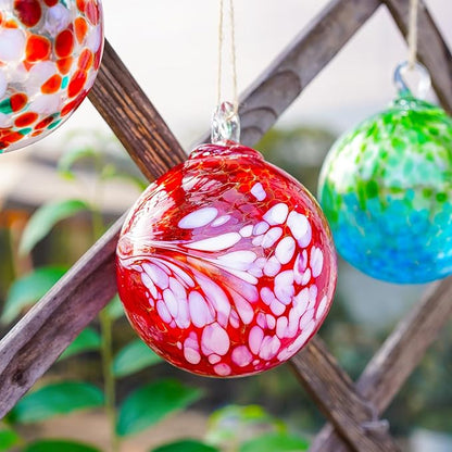 4 Inch Hand Blown Glass Gazing Ball Witches Ball Ornament Garden Patio Window Decor