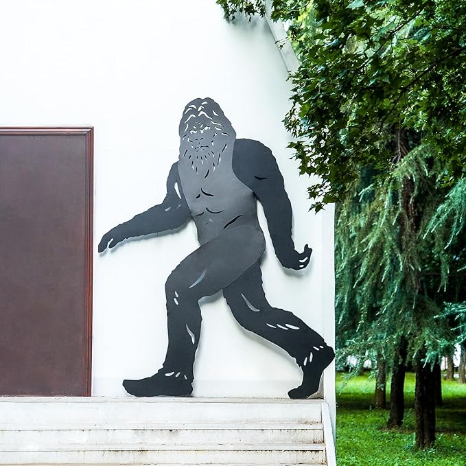 EZTZEN 7.4ft Bigfoot Outdoor Decor Big Foot Sasquatch Gifts for Men/Dad/Women Metal Bigfoot Silhouette Statues for Yard Decor, Garden Decor, Yard Art, Forests, Yard Display, Lawn Decorations