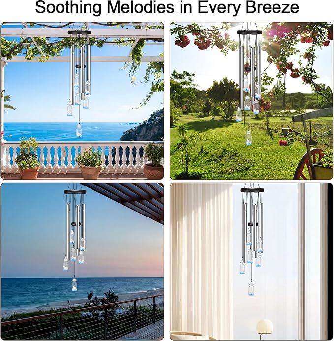 Virekm Windchimes Outdoors Clearance, Door Chime Wind Chimes for Outside Sympathy Wind Chimes for Patio Decoration, Garden Decor. Zen Garden Decor(Wishing Bottle)
