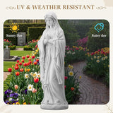 YOLENY Virgin Mary Praying Statue, 29.9 Inch Religious Garden Statue of Mary, Blessed Mother Mary Outdoor Sculpture for Home Yard Patio Decoration